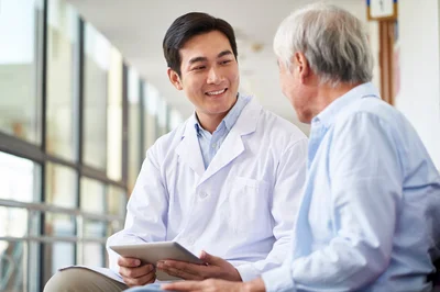 Doctor with patient